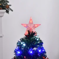 HOMCOM Albero di Natale Artificiale 90cm in Plastica con 90 Luci LED e Fibre Ottiche, 90 Rami e Base Pieghevole, Verde(m-9)