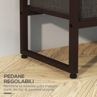HOMCOM Appendiabiti da Terra con Asta, 3 Cassetti e Ripiani, in Legno MDF e Acciaio, 58.5x30x178 cm, Marrone(m-7)