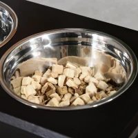 PawHut Raised Dog Feeding Bowls with Stand, Stainless Steel for Medium Dog, 58L x 31W x 25H cm - Brown(m-8)