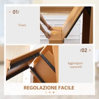 HOMCOM Tavolo Pieghevole da Pranzo max 3 Persone, in Truciolato e Acciaio, 75x144x144.5 cm, color Legno(m-5)