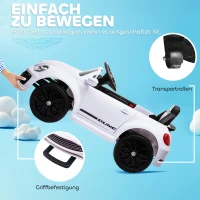 AIYAPLAY Elektro-Kinderfahrzeug, VW Käfer, 3-5 km/h, mit Fernbedienung & Musik, Weiß(m-6)