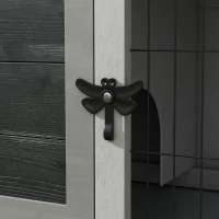 PawHut Conigliera Rialzata in Legno da Esterni con Tetto Apribile e Vassoio Estraibile, 84x43x70cm, Grigio(m-9)