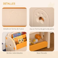 HOMCOM Estantería infantil de Juguetes Librería para Niños con 2 Estantes y Compartimento con Tapa Abatible para Habitación Carga 20 kg 70x33x62,5 cm Amarillo(m-6)