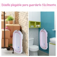 HOMCOM Bañera para Bebé Baño de Ducha de Niños Recién Nacido 0-3 Años 30L Portátil y Segura 80x48x21cm Material PP(m-6)