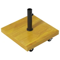 Outsunny Pied de parasol carré - base de lestage poids net 25kg en métal avec 4 roulettes - dim. 45L x 45l x 36,5H cm(m-1)