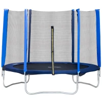 HOMCOM Trampolino Elastico Esterni con Rete di Sicurezza e Pali Imbottiti per Adulti e Bambini, 244x244x205cm(m-10)
