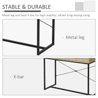 HOMCOM Embossed Arrow Side Table w/ 2 Drawers Metal Frame Handles Back Bar Tabletop Unique Home Style Storage End Console(m-5)