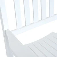 Outsunny Schaukelstuhl aus Holz mit Armlehne Schwingsessel Relaxstuhl Gartenstuhl Weiß 69 x 86 x 115 cm(m-7)