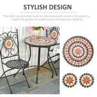 Outsunny Three-Piece Mosaic Bistro Table Set - Multicoloured(m-5)