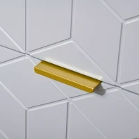 HOMCOM Bedside Table with 2 Drawers, Side Table, Bedside Cabinet with Steel Frame for Living Room, Bedroom, Set of 2, Grey and White(m-8)