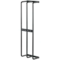 HOMCOM Toallero de Pared con 3 Barras y Marco de Metal Soporte de Toallas para Hotel 21x12x74 cm Negro(m-10)