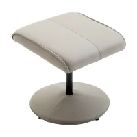 HOMCOM Poltrona Relax Reclinabile con Pouf Poggiapiedi Abbinato e Rivestimento in Finta pelle, 71x78x101cm, Grigia(m-8)