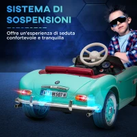 HOMCOM Macchina Elettrica per Bambini a 2 Porte con Licenza BMW 507, con Clacson e Telecomando, 115x55x47 cm, Verde(m-8)