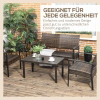 Outsunny Gartentisch, Beistelltisch, Stahlrahmen, braun, 91 x 51 x 46 cm(m-4)