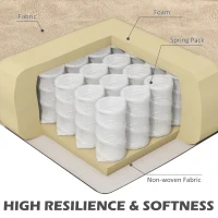 HOMCOM Chesterfield-Style Reclining Armchair - Beige(m-6)