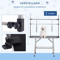 PawHut Hundepflegetisch Höhenverstellbar Tierpflegetisch Klappbar Hunde Pflegetisch Hundefriseur Tisch Schertisch Trimmtisch mit Unterkorb für Hunde Katzen bis zu 100 kg Schwarz(m-4)