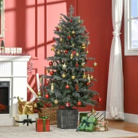 HOMCOM 5ft Tall Artificial Christmas Tree with Realistic Branches, Pot Stand and 1140 Tips, Xmas Decoration, Green(m-2)