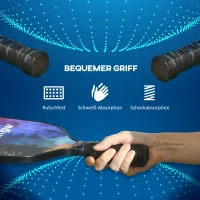 SPORTNOW Pickleball-Set, 2 Schläger aus Karbongewebe mit Wabengitter-Kern, 4 Bälle, Tragetasche(m-5)