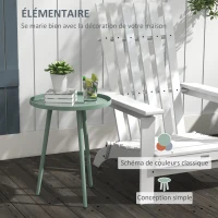 Outsunny Table basse de jardin ronde, table d'appoint extérieur avec bord rond en acier, dim. Ø40 x 50H cm vert(m-4)