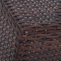 Outsunny Set 3 Tavolini da Giardino in Rattan 40x40x40cm, 50x47x50cm, 60x54x60cm Marrone(m-5)