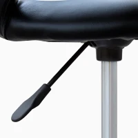 HOMCOM Sgabello da Lavoro Girevole Sgabello da Sala Salone Moderno Altezza Regolabile Ecopelle 50 × 54 × 66-78cm Nero(m-8)