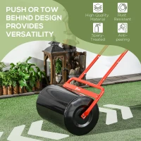 Outsunny 38L Fillable Cylinder Steel Lawn Roller - Red(m-6)