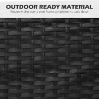 Outsunny Five-Piece Garden Dining Set, with Rattan Seat Chairs and Cushions - Black(m-7)