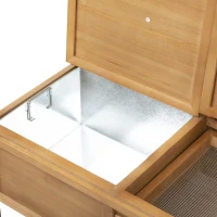 Outsunny Pflanztisch mit verzinkter Arbeitsplatte Gärtnertisch für Garten Balkon und Terrasse mit Ablage Blumenregal Blumenständer aus Tannenholz Metall Natur 80 x 42 x 142 cm(m-8)