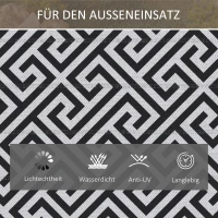 Outsunny Outdoor-Teppich, beidseitig nutzbar, strapazierfähig, Rand gegen Ausfransen, schwarz+weiß, 121 x 182 cm(m-5)