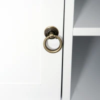 HOMCOM TV Unit up to 55", 2 Doors TV Cabinet with Open Storage Shelves and Cable Management for Living Room, Bedroom, Entertainment Room, 120L x 45W x 50.5H, White(m-8)