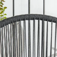 Outsunny 3-teiliges Bistro-Set aus PE-Rattan, wetterbeständig, 1 Tisch, 2 Stühle, 63 cm x 62 cm x 82 cm, Dunkelgrau(m-9)