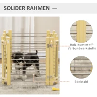 PawHut Welpenlaufstall größenverstellbar Natur(m-5)