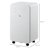 HOMCOM 2000mL Portable Dehumidifier with Air Purifier, 24H Timer, 5 Modes, 12L/Day, for Home Laundry, White(m-3)