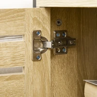 HOMCOM Kommode im Industrie-Design, Sideboard, Küchenschrank, 2 Regale, 2 Schränke, Schwarz + Natur(m-9)