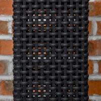 Outsunny Lámpara de Pie de Ratán Sintético con Luces LED para Decoración de Exteriores 15,5x15,5x47 cm Negro(m-8)