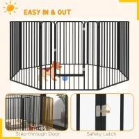 PawHut 100cm 8 Panels Heavy Duty Dog Pen, Pet Playpen for Indoors, Outdoors, Small, Medium, Large Dogs(m-7)