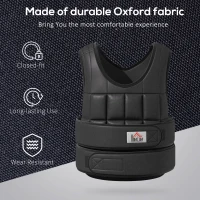 HOMCOM 20KG Adjustable Weight Vest, Black(m-7)