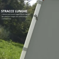 Outsunny Set 2 Pareti Gazebo 3x3 e 3x6 m in Tessuto Oxford con Porte a Cerniera, 295x195 cm, Grigio Scuro(m-7)