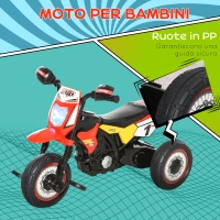 HOMCOM Triciclo per Bambini Stile Moto a Pedali con Luci e Suoni, 3 Ruote Larghe, Età 18-36 Mesi, 71x40x51cm, Rosso(m-4)