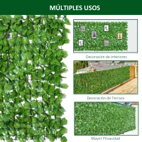 Outsunny Seto Artificial en Rollo 3x1m para Valla Balcón Barandilla Valla de Privacidad Planta Decorativa PE(m-5)