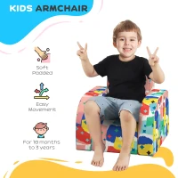 AIYAPLAY Foldable Toddler Chair Soft Snuggle Sponge Filled for Bedroom Playroom, Aged 18 Months to 3 Years - Multicoloured(m-5)