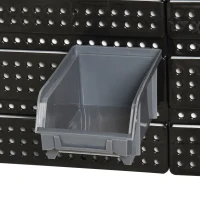 DURHAND Pannello Portautensile con 30 Contenitori Regolabili e Rimovibile, Montaggio a Muro, PP, Rosso Grigio Nero, 37.5x18x63cm(m-9)