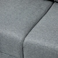 HOMCOM Divano 3 Posti Economico per Casa e Ufficio con 4 Gambe in Metallo, Divano con Braccioli Imbottiti, Tessuto Effetto Lino, Grigio(m-8)