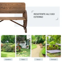 Outsunny Panca da Giardino 2 Posti con Schienale Alto, in Legno di Abete, 114x58x80 cm, Marrone(m-6)