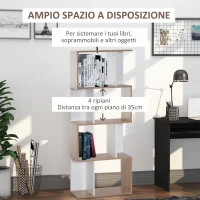 HOMCOM Libreria di Design Scaffale Ufficio Legno Moderna 4 Ripiani 60×24×148cm(m-4)