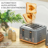 HOMCOM 2-in-1 Toaster und Wasserkocher Set, 7 Bräunungsstufen, Auftau- und Aufwärmfunktion, Grau(m-6)