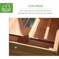PawHut Gallinero de Madera para Exterior Jaula para Gallinas Grande con Zona Abierta Ponedero Bandeja Extraíble Techo Asfáltico Abatible y Rampa 190x81x103 cm Natural(m-6)