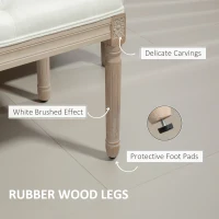 HOMCOM Vintage French Look Bed End Bench - Cream White(m-5)