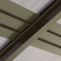 Outsunny Gazebo da Giardino con Tetto in Policarbonato e Struttura in Alluminio, 3x3m, Caffè(m-8)