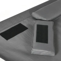 Outsunny Lettino Prendisole Reclinabile a 2 Posti in Acciaio con Cuscino e Tetto Parasole, 210x140x177 cm, Grigio(m-7)